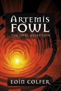 Cover of "The Opal Deception," featuring a red and black tunnel leading towards a yellow glow