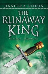 Cover of "The Runaway King," featuring a broken sword on a green background