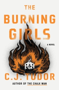 Cover of the book, featuring a drawing of a small white church surrounded by massive black and orange flames.